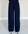 Lacivert Alice Gömlek Ve Bol Kesim Pantolon Takım