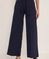 Lacivert Kuşaklı Bol Paça Palazzo Pantolon 6651