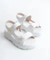 LAMIA Cırt Cırtlı Ortopedik Taban Kadın Sandalet CBT - Beyaz