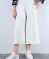 Lastikti Kapri Pantolon  Açık Ekru