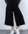 Lastikti Kapri Pantolon  Siyah