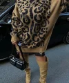 Leopar Desenli Yırtık Detaylı Kazak 1344