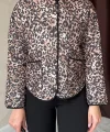 Leopar Leopar Desenli Kapitone Ceket