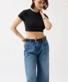 Likralı Basic Crop T-Shirt