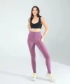 Lila Fitilli Push Up Toparlayıcı Spor Tayt