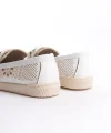 LIZY Bağcıksız Ortopedik Rahat Taban Çiçek Desenli Kadın Babet Ayakkabı  CKT - Beyaz