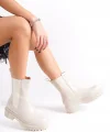 LORA Bağcıksız Lastikli Ortopedik Taban Kadın Bot  CKT - Krem