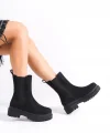LORA Bağcıksız Lastikli Süet Ortopedik Taban Kadın Bot SST - Siyah