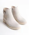 LUNA Fermuarlı Lastikli Ortopedik Taban Topuklu Süet Kadın Bot SKT - Krem