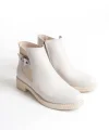 LUNA Fermuarlı Lastikli Ortopedik Taban Topuklu Kadın Bot CKT - Krem
