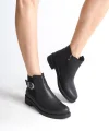 LUNA Fermuarlı Lastikli Ortopedik Taban Topuklu Kadın Bot  CST - Siyah