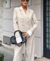 Manşetleri Garnili Kruvaze Ceketli Takım 10168