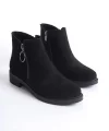 MARGARET Fermuarlı Ortopedik Taban Topuklu Süet Kadın Bot SST - Siyah