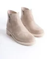 MARGARET Fermuarlı Ortopedik Taban Topuklu Süet Kadın Bot  STT - Ten