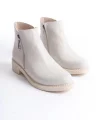 MARGARET Fermuarlı Ortopedik Taban Topuklu Kadın Bot  CKT - Krem
