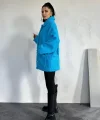 Mavi Etiketli Pile Detaylı Ceket