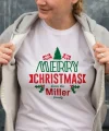 MERRY CHRISTMAS From The Miller Baskılı T-shirt - Beyaz