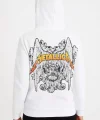 Metallica İki İplik Kapüşonlu Ön ve Arka Baskılı hoodie - Beyaz