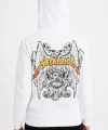 Metallica İki İplik Kapüşonlu Ön Ve Arka Baskılı Hoodie - Beyaz