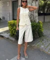 Midi Şortlu Ve Yelekli Viscon Takım 10167
