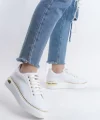 MINA Bağcıklı Ortopedik Taban Kadın Sneaker Spor Ayakkabı  CBT - Beyaz/Altın