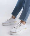 MINA Bağcıklı Ortopedik Taban Kadın Sneaker Spor Ayakkabı  CBT - Beyaz/Altın