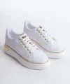 MINA Bağcıklı Ortopedik Taban Kadın Sneaker Spor Ayakkabı  CBT - Beyaz/Altın