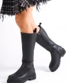 MIRA Bağcıksız Fermuarlı Ortopedik Taban Kadın Çizme CST - Siyah