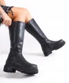 MIRA Bağcıksız Fermuarlı Ortopedik Taban Kadın Çizme CST - Siyah