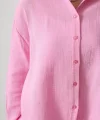 Müslin Uzun Kol Gömlek - Şeker Pembe