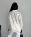 Nakışlı Uzun Kollu Gömlek - Beyaz