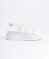 NATALIE İnce Tokalı Şerit Detaylı Ortopedik Taban Kadın Sandalet CBT - Beyaz
