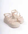 NATALIE İnce Tokalı Şerit Detaylı Ortopedik Taban Kadın Sandalet  CKT - Krem