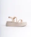 NATALIE İnce Tokalı Şerit Detaylı Ortopedik Taban Kadın Sandalet  CKT - Krem