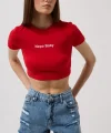 Nepo Baskılı Crop T-Shirt