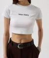 Nepo Baskılı Crop T-Shirt