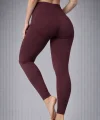 Nonofit Kadın Yüksek Bel Full Extra Toparlayıcı Likralı Ön Arka ve Bilek Desenli Tayt - Bordo