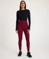 Nonofit Yüksek bel Düz Sporcu Tayt - Bordo