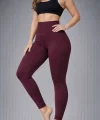Nonofit Yüksek Bel Full Extra Toparlayıcı Likralı Ön Arka Ve Bilek Desenli Tayt - Bordo