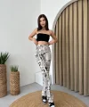 Novıne Gazete Desenli Pantolon