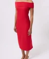 Omuz Katlama Detay Maxi Elbise