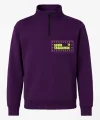 Ön Arka Yarım Fermuarlı Oversize Yakalı Basic SweatShirt - Mor