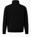 Ön Arka Yarım Fermuarlı Oversize Yakalı Basic SweatShirt - Siyah