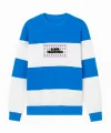 Ön Bisiklet Yaka Parçalı Sweatshirt - Mavi