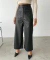 ÖN CEP DETAYI DERİ PANTOON  iyah