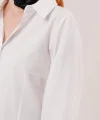 Ön Dikiş Detaylı Beyaz Gömlek