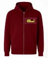Ön Arka Tam Fermuarlı Kapüşonlu SweatShirt - Bordo