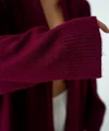 Önü Açık Şal Yaka Hırka  Bordo