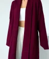 Önü Açık Şal Yaka Hırka  Bordo
