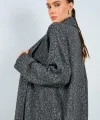 Önü Açık Şal Yaka Hırka  Siyah